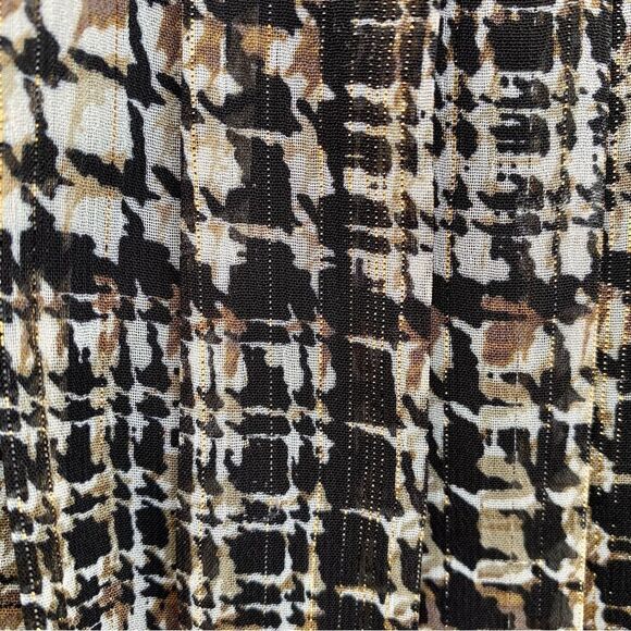 Roz & Ali XL womens long sleeve blouse, black, brown and gold  Bell Sleeve UEC - Picture 3 of 8